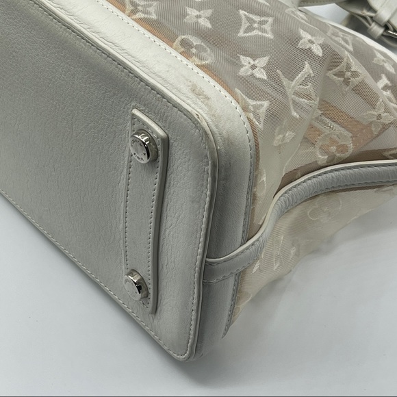 Louis Vuitton Transparent Clear Monogram Embroidered Nylon Mesh Lockit Rare LV - Picture 5 of 16